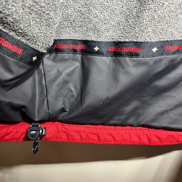 VTG Y2K Abercrombie & Fitch Red Gray Performance Waterproof Full Zip Winter L - Picture 9 of 14